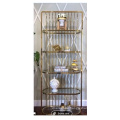 Iron shelves floor marble multi-layer bedroom creative storage rack living room storage rack